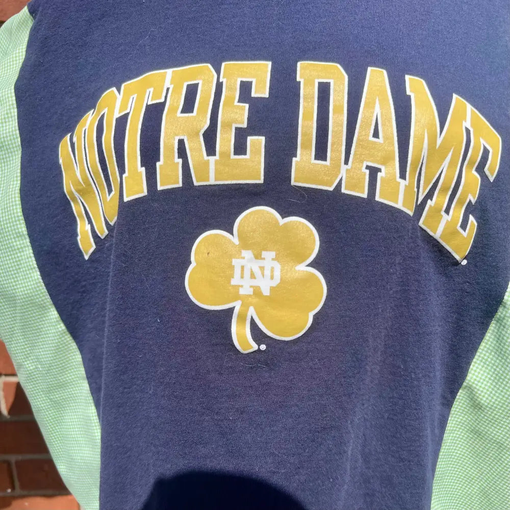Reworked Notre Dame Flannel Long Sleeve Shirts & Tops