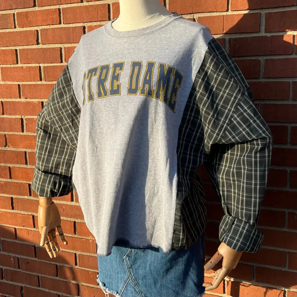 Reworked Notre Dame Long Sleeve Shirts & Tops