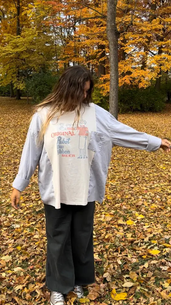 Reworked Pabst Blue Ribbon Long Sleeve Shirts & Tops