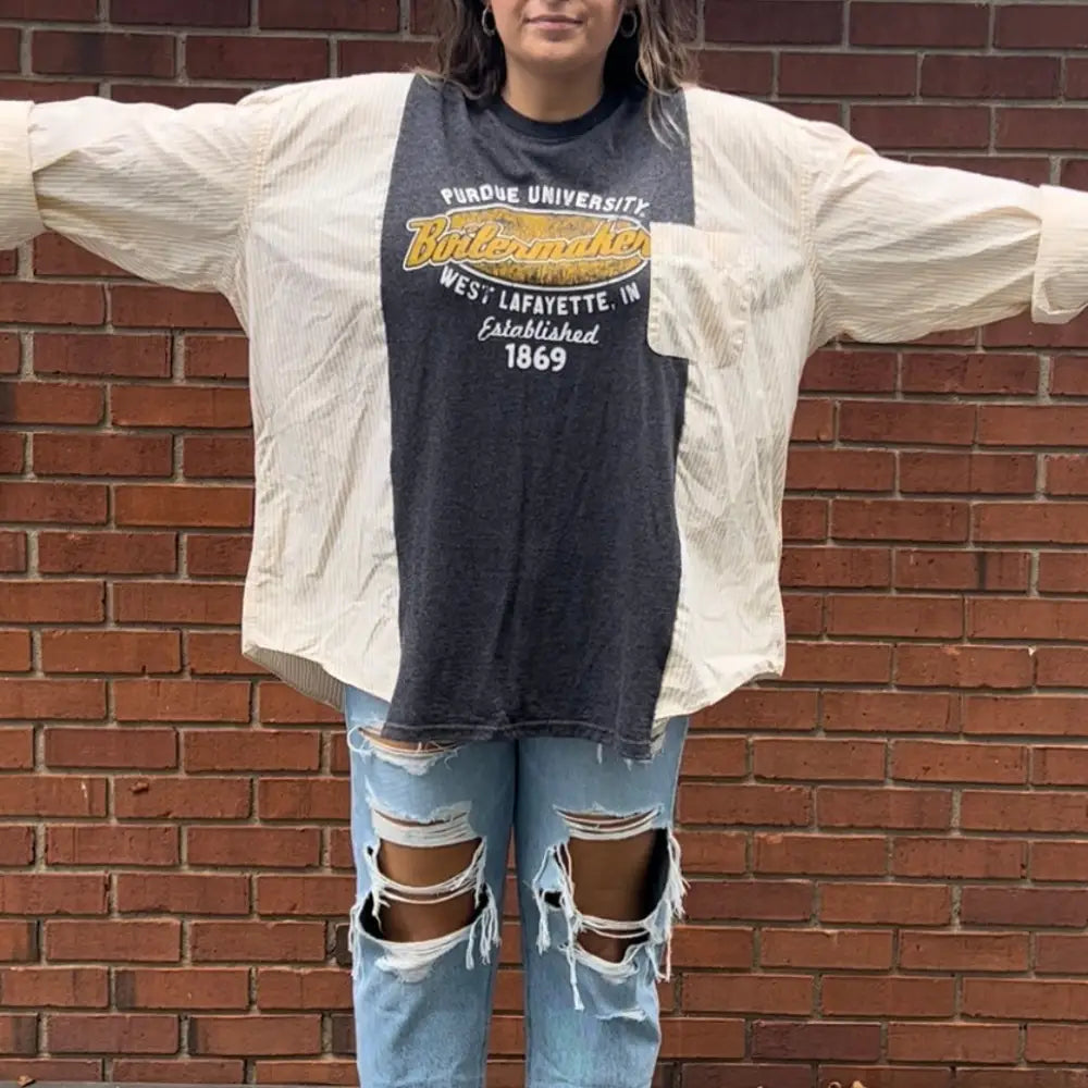 Reworked Purdue Boilermakers Long Sleeve Shirts & Tops