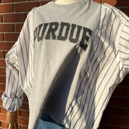 Reworked Purdue University Long Sleeve Shirts & Tops