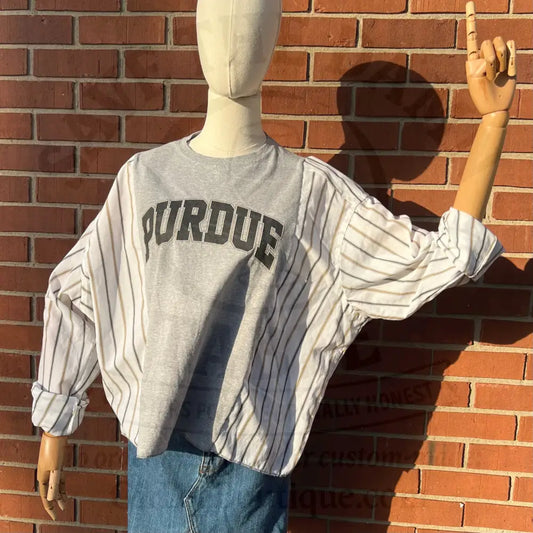 Reworked Purdue University Long Sleeve Shirts & Tops