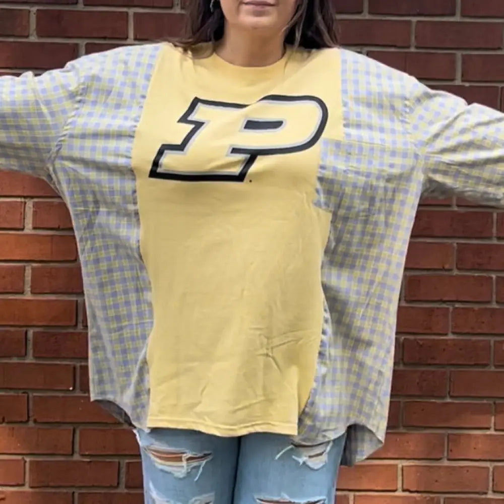Reworked Purdue University Long Sleeve Shirts & Tops