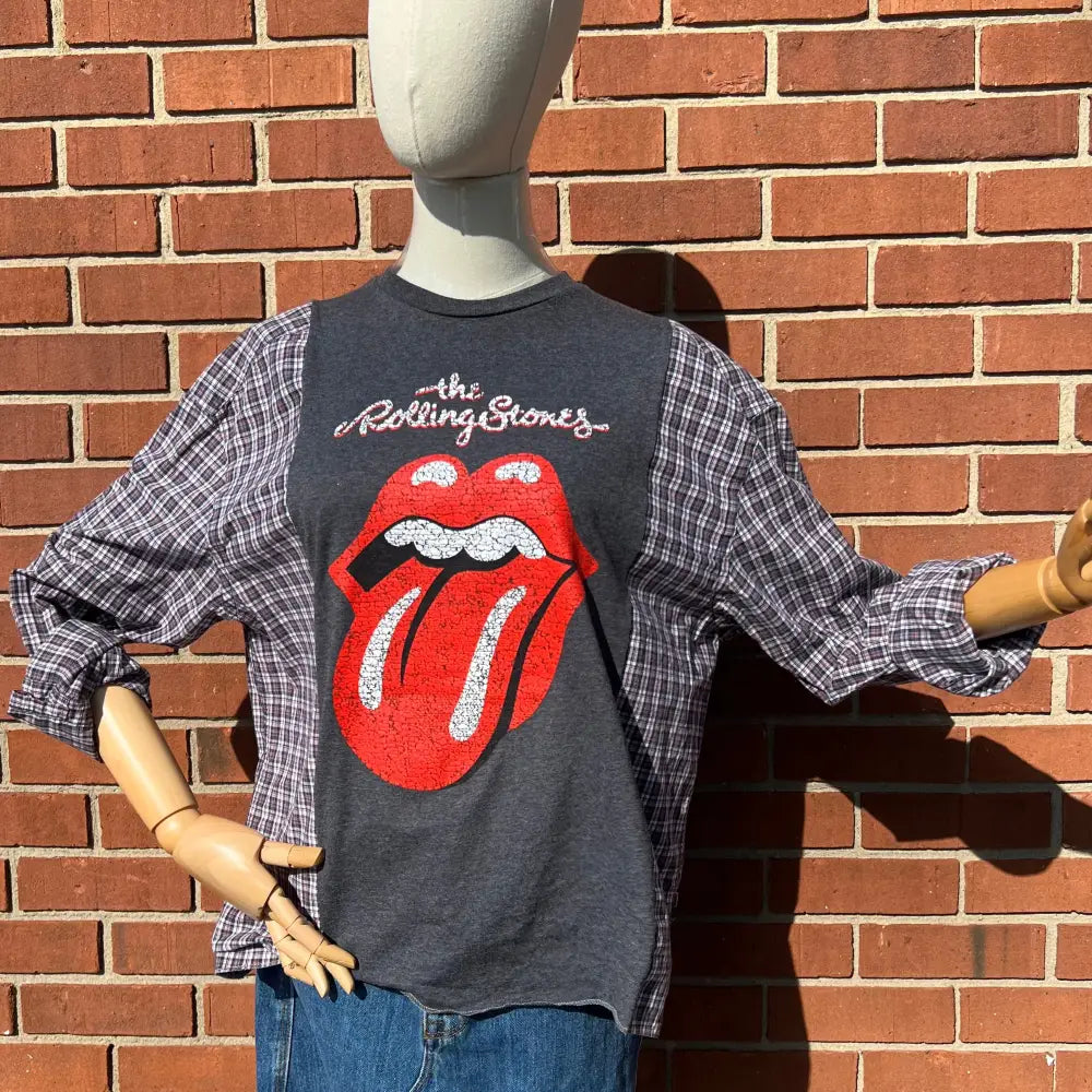 Reworked Rolling Stones Long Sleeve Shirts & Tops