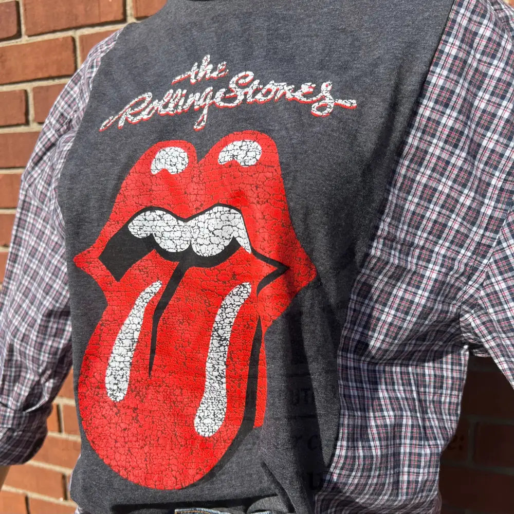 Reworked Rolling Stones Long Sleeve Shirts & Tops