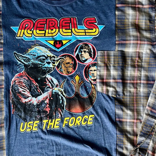 Reworked Star Wars Flannel Long Sleeve Shirts & Tops