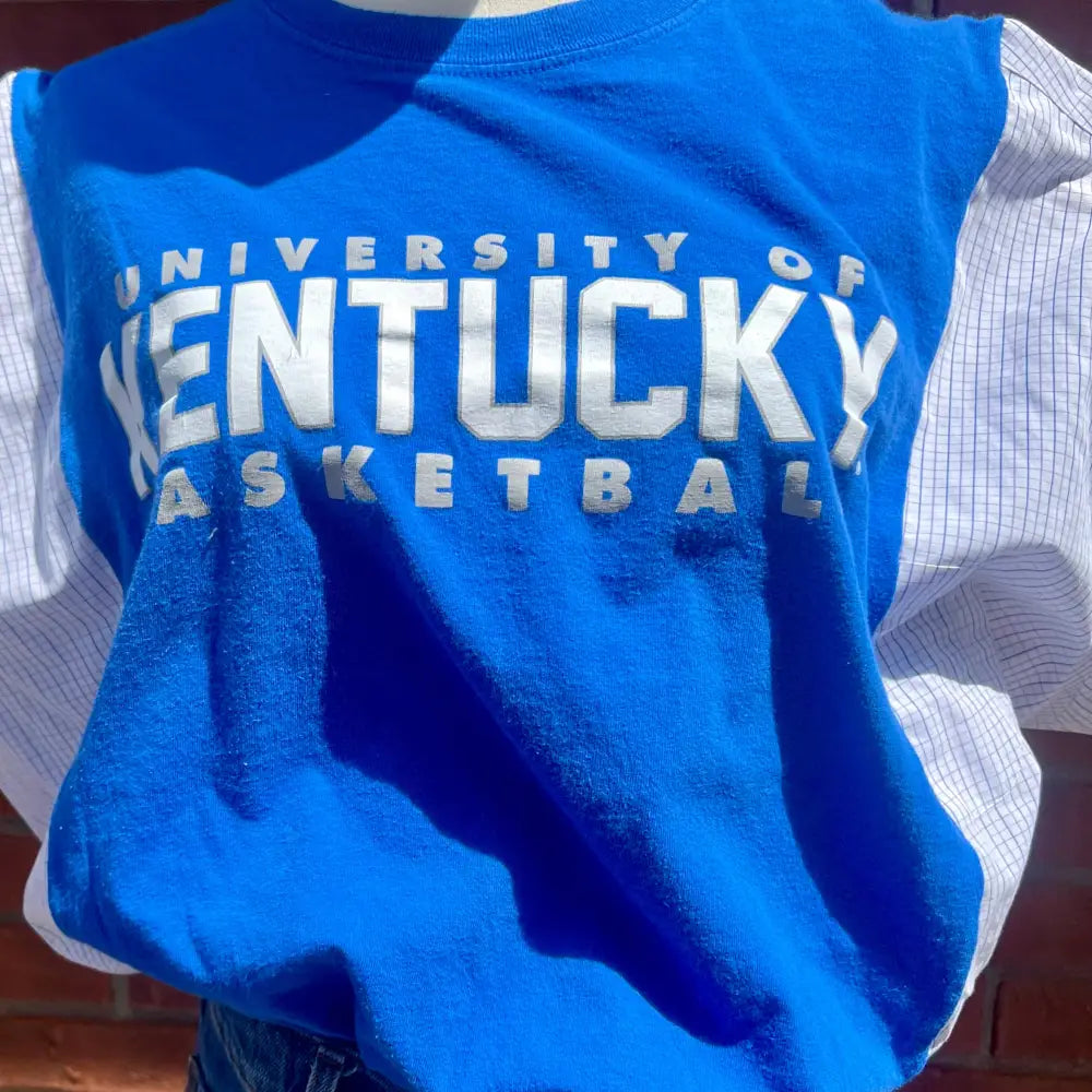 Reworked University of Kentucky Basketball Flannel Long Sleeve Shirts & Tops