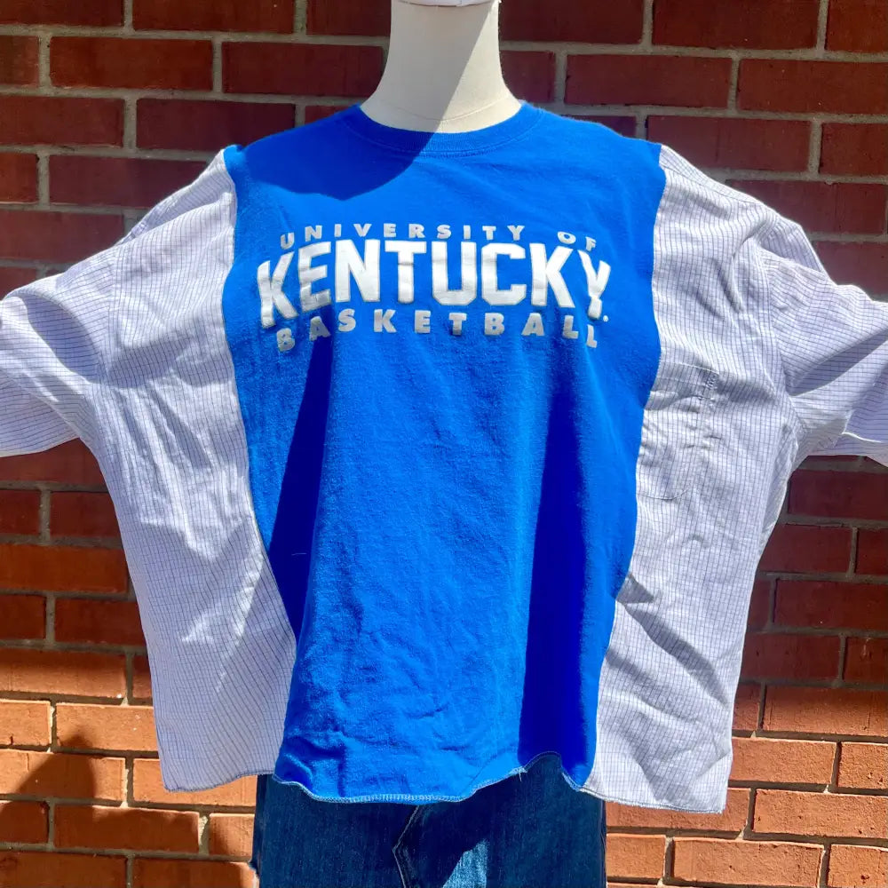 Reworked University of Kentucky Basketball Flannel Long Sleeve Shirts & Tops