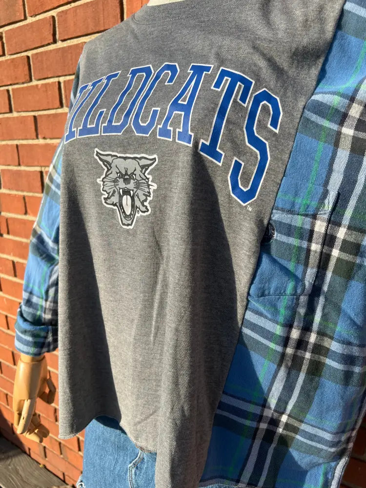 Reworked University of Kentucky Flannel Long Sleeve Shirts & Tops