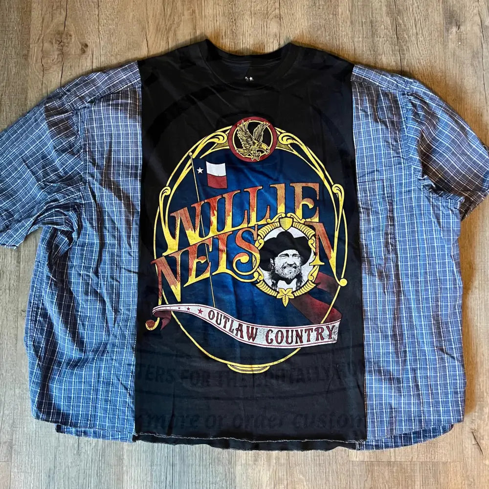 Reworked Willie Nelson Short Sleeve Shirts & Tops