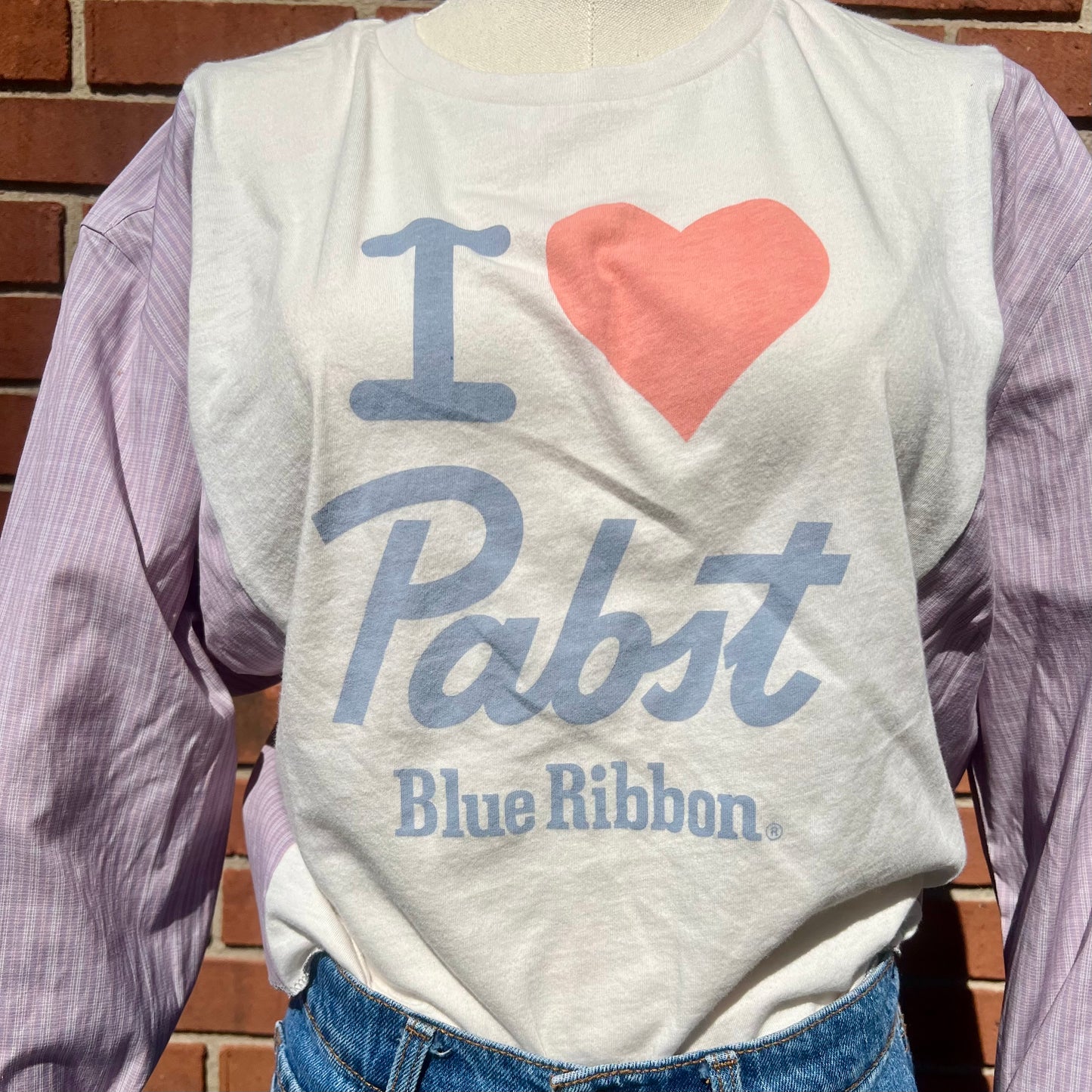 Reworked Pabst Blue Ribbon Crop Top