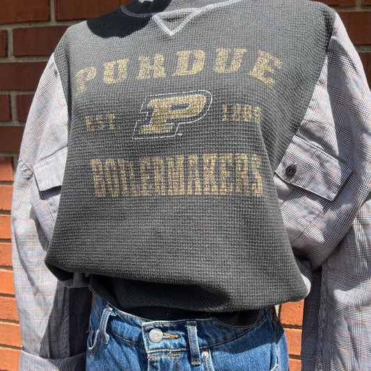 Reworked Purdue University Flannel Long Sleeve