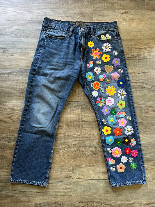 Upcycled Hippie Patch Jeans