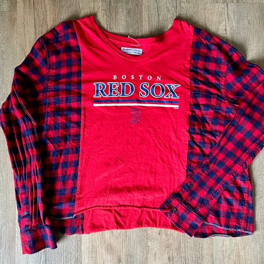 Reworked Boston Red Sox Flannel Long Sleeve