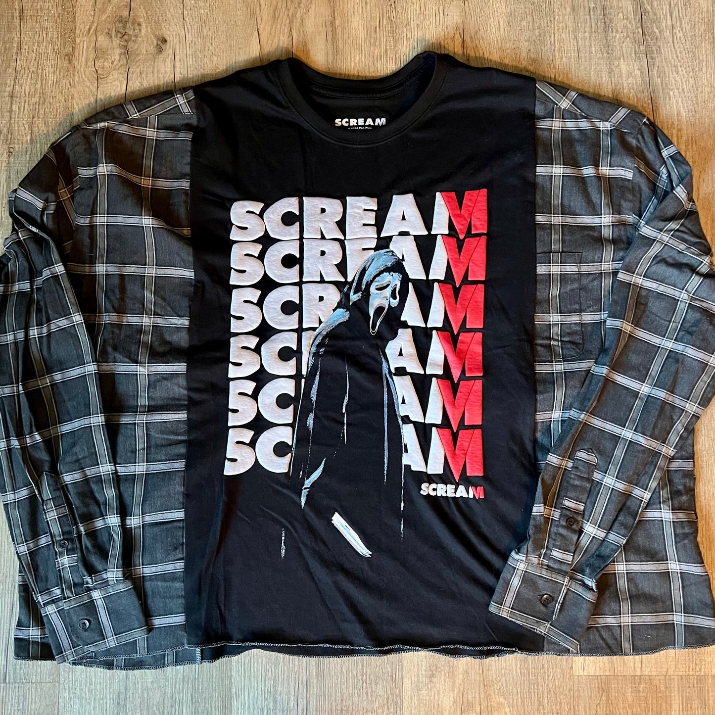 Reworked Scream Long Sleeve Flannel