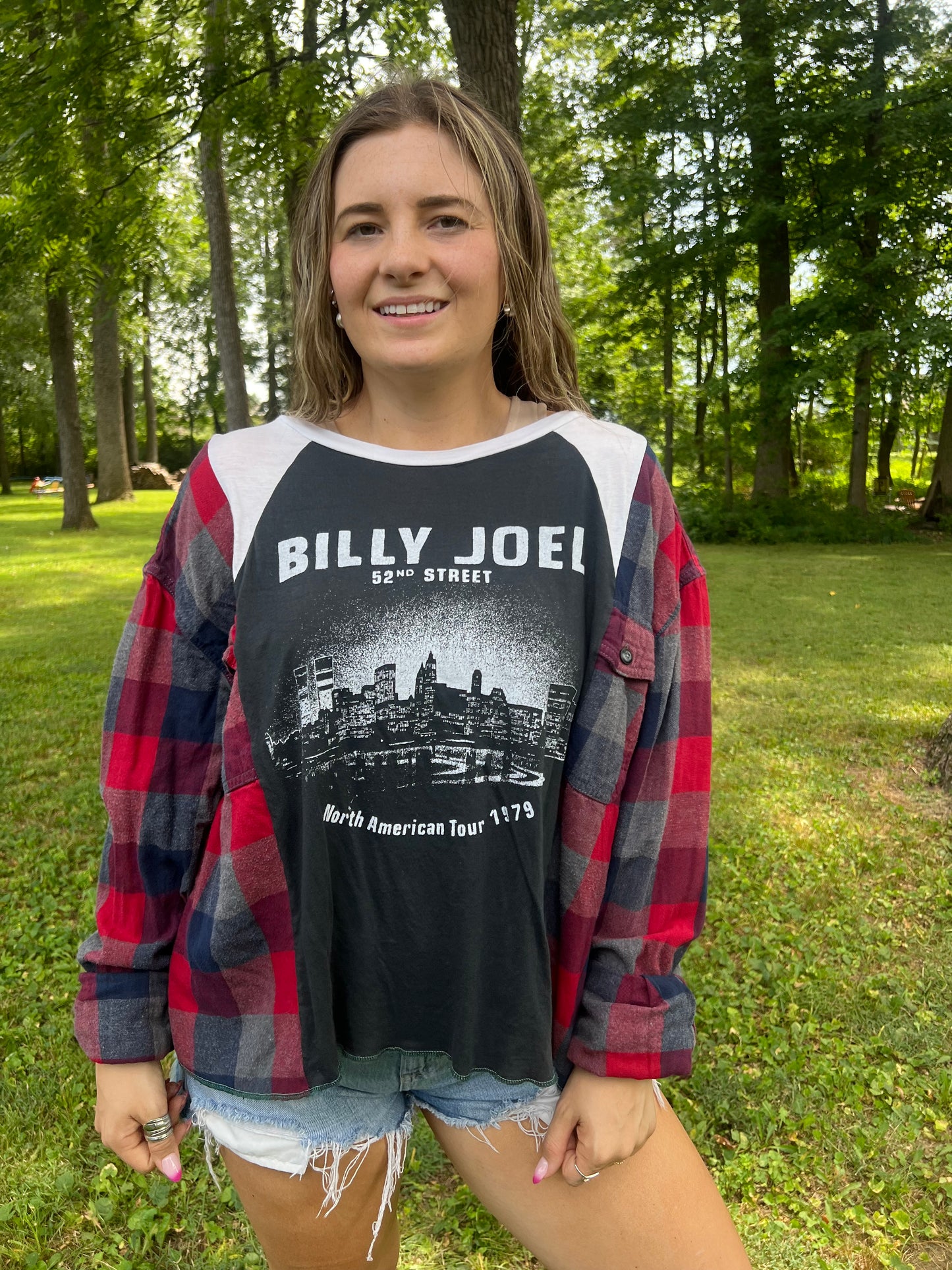 Reworked Billy Joel Flannel Long Sleeve