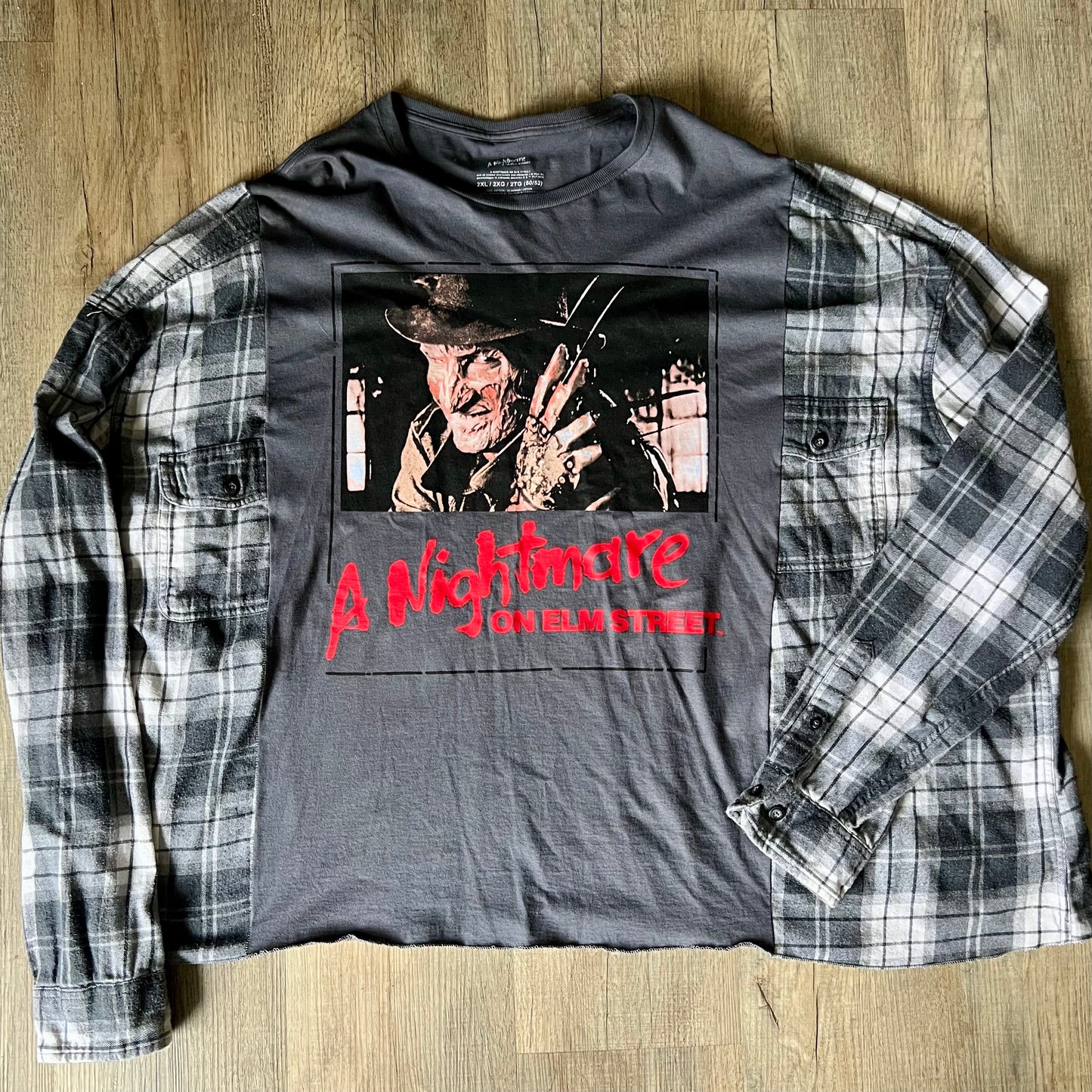 Reworked Nightmare on Elm Street Long Sleeve Flannel