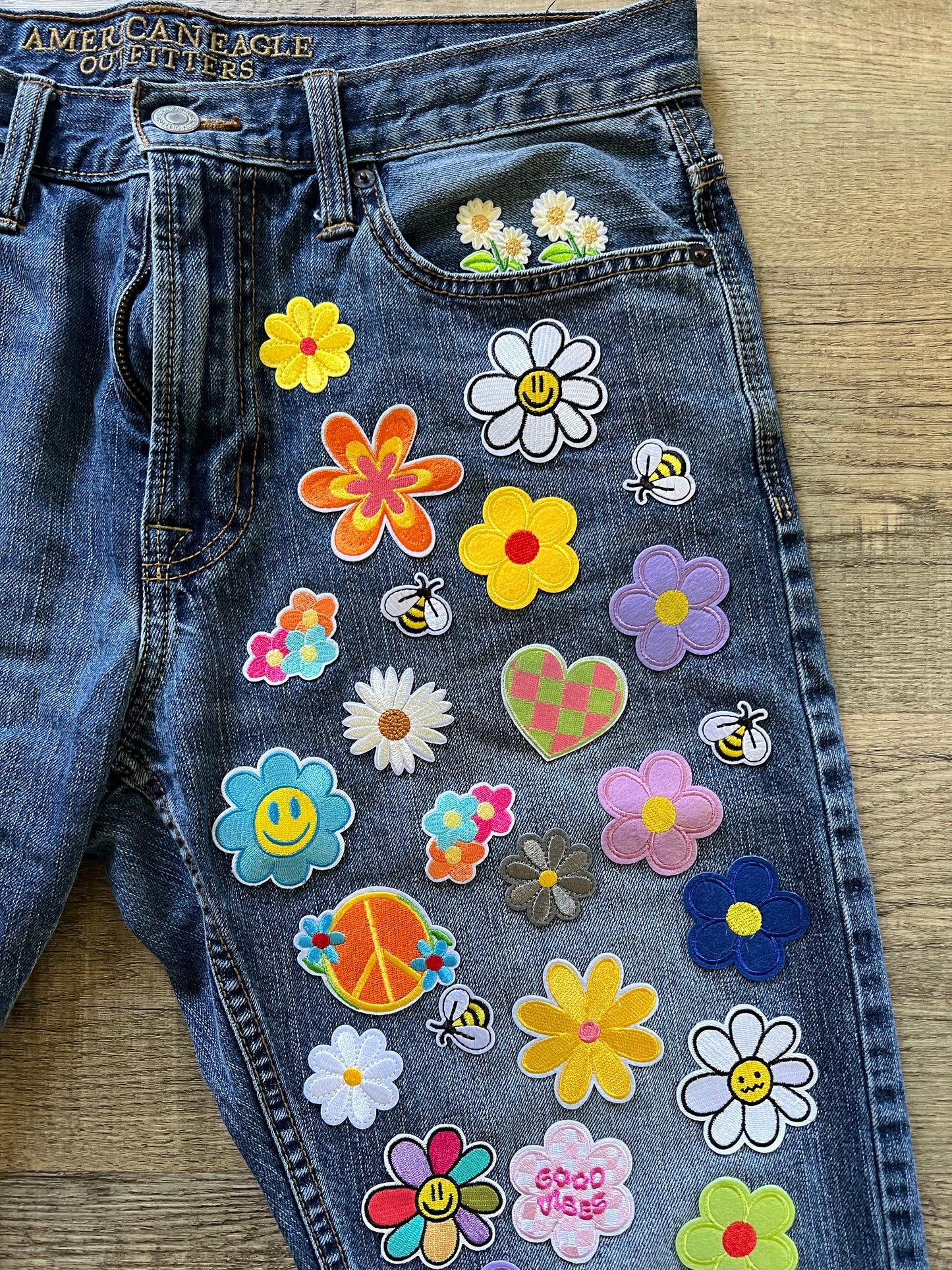 Upcycled Hippie Patch Jeans