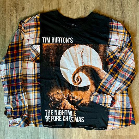 Reworked Nightmare Before Christmas Long Sleeve Flannel