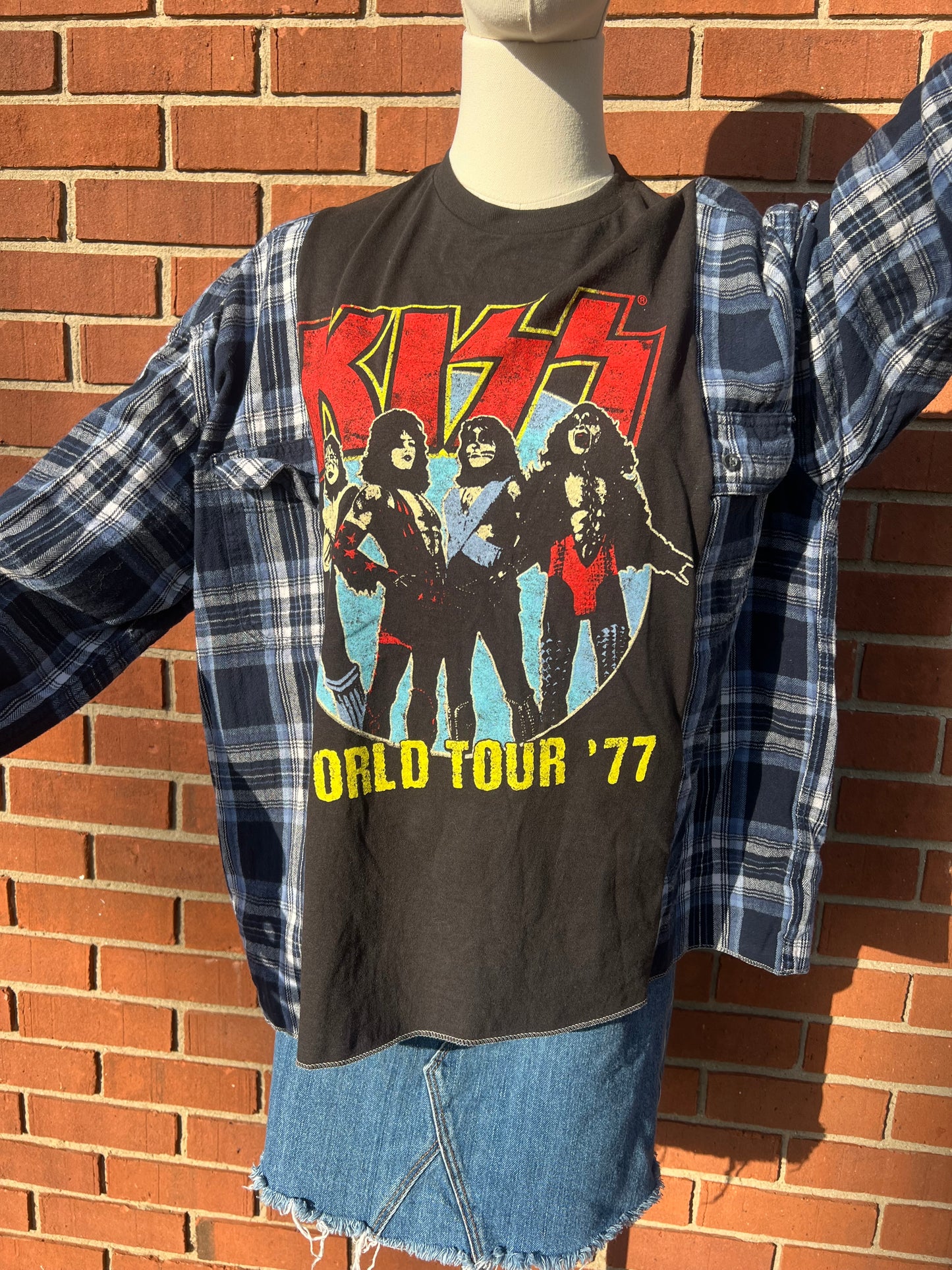 Reworked KISS Flannel Long Sleeve