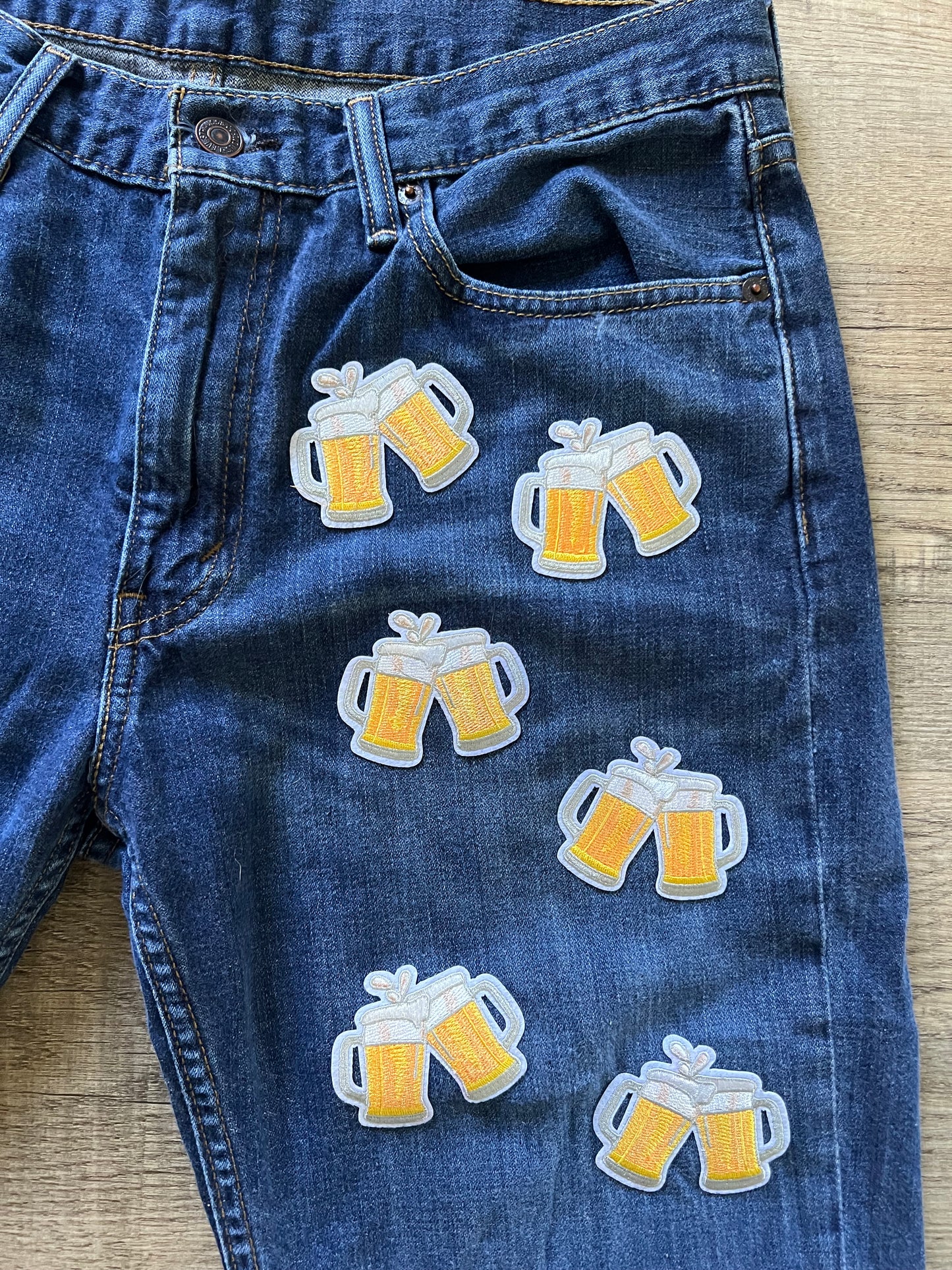 Upcycled Beer Patch Jeans