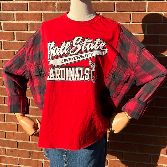 Reworked Ball State Flannel Long Sleeve