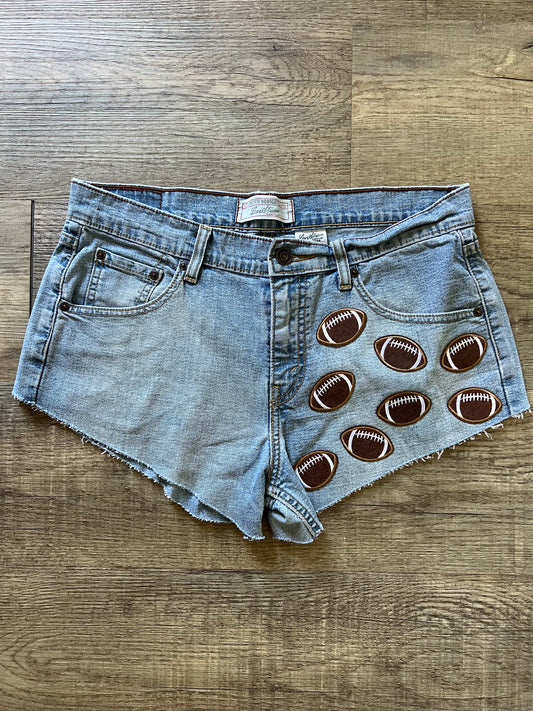 Upcycled Football Patch Shorts