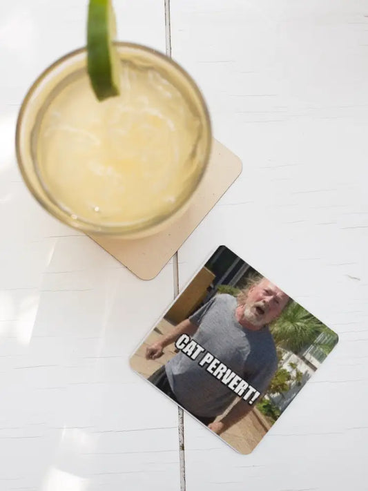 Cat Pervert: Live Laugh Litter Coaster