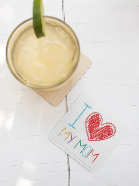 I Love My Mom (Crayon Edition) Coaster
