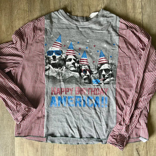 Reworked 4th of July Long Sleeve Shirts & Tops