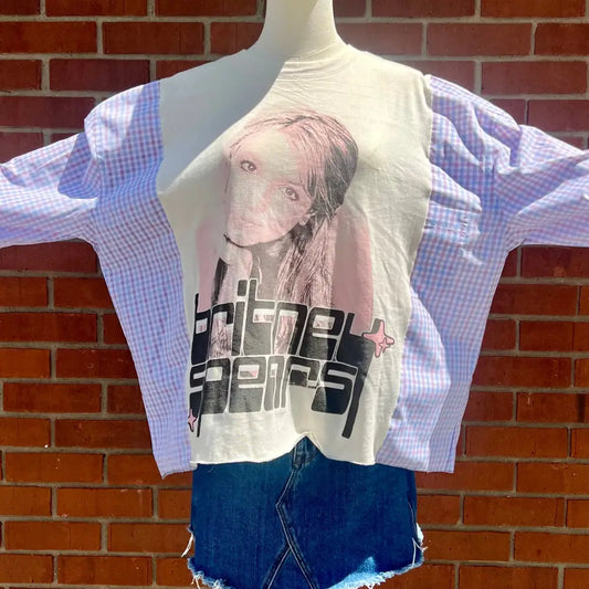 Reworked Britney Spears Flannel Long Sleeve Shirts & Tops