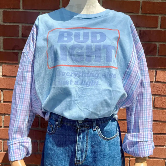 Reworked Bud Light Long Sleeve Shirts & Tops
