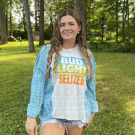 Reworked Bud Light Seltzer Long Sleeve Shirts & Tops