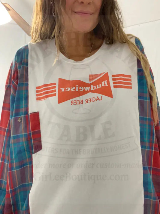 Reworked Budweiser Long Sleeve Shirts & Tops