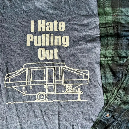 Reworked Camping Flannel Long Sleeve Shirts & Tops