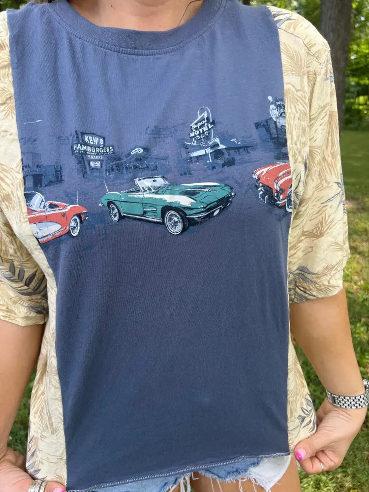 Reworked Classic Cars Short Sleeve Shirts & Tops