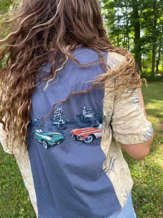Reworked Classic Cars Short Sleeve Shirts & Tops
