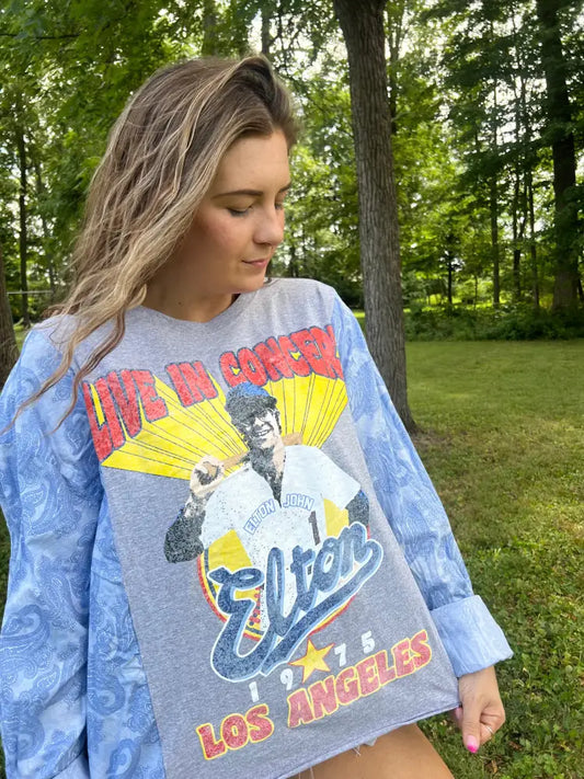 Reworked Elton John Long Sleeve Shirts & Tops
