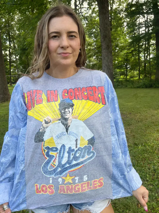 Reworked Elton John Long Sleeve Shirts & Tops