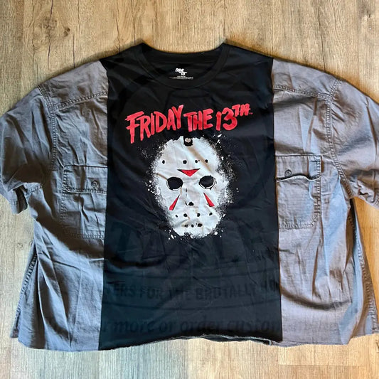 Reworked Friday the 13th Flannel Long Sleeve Shirts & Tops