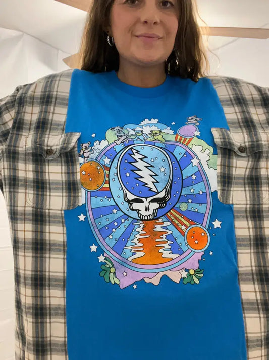 Reworked Grateful Dead Flannel Long Sleeve Shirts & Tops