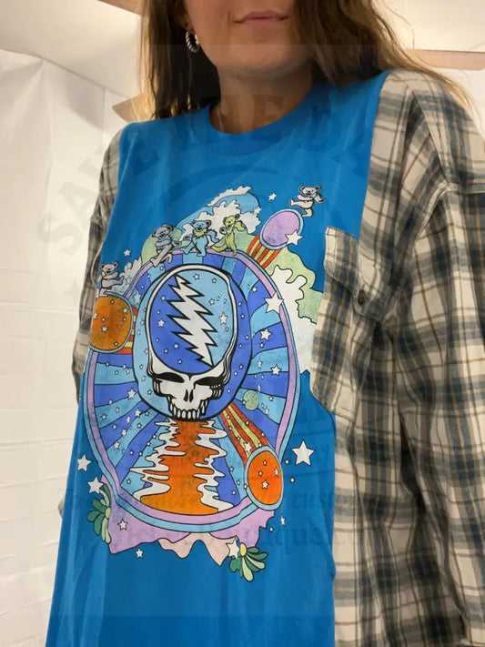 Reworked Grateful Dead Flannel Long Sleeve Shirts & Tops