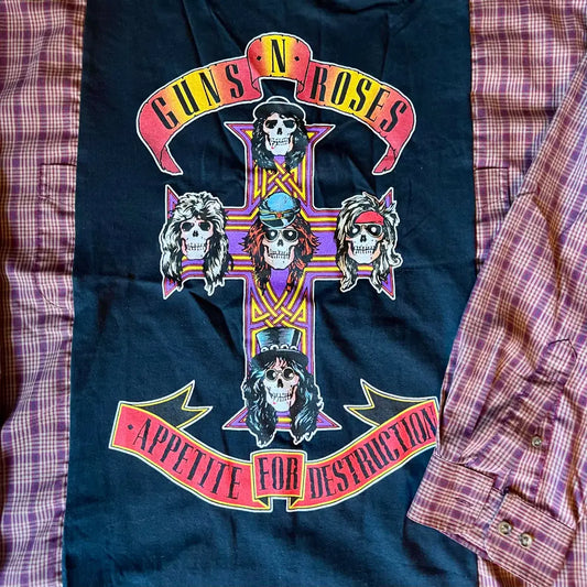 Reworked Guns & Roses Long Sleeve Shirts & Tops