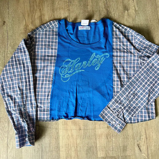 Reworked Harley Davidson Long Sleeve Shirts & Tops