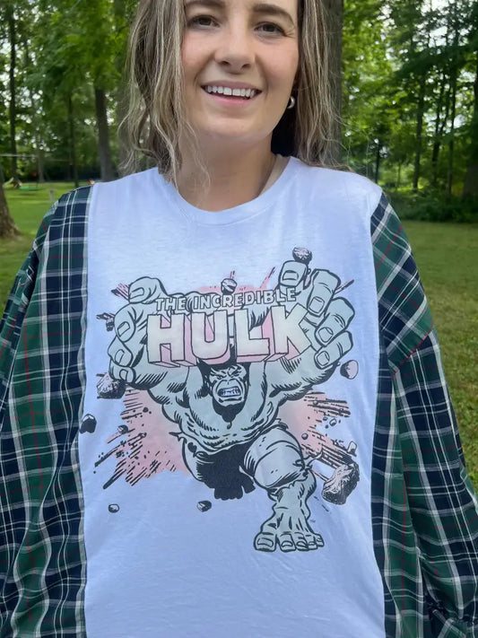 Reworked Incredible Hulk Long Sleeve - Color Changing Shirts & Tops