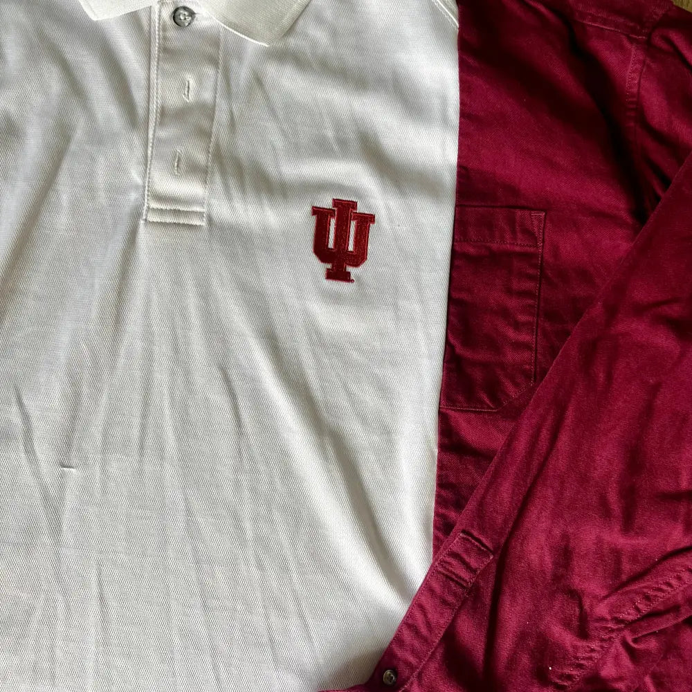 Reworked Indiana University Flannel Long Sleeve Polo Shirts & Tops
