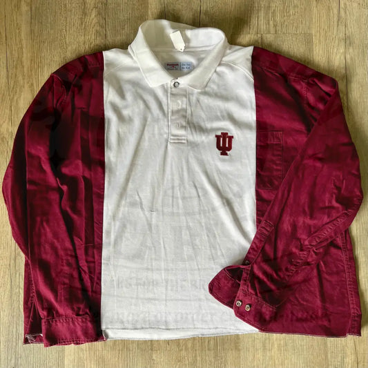Reworked Indiana University Flannel Long Sleeve Polo Shirts & Tops