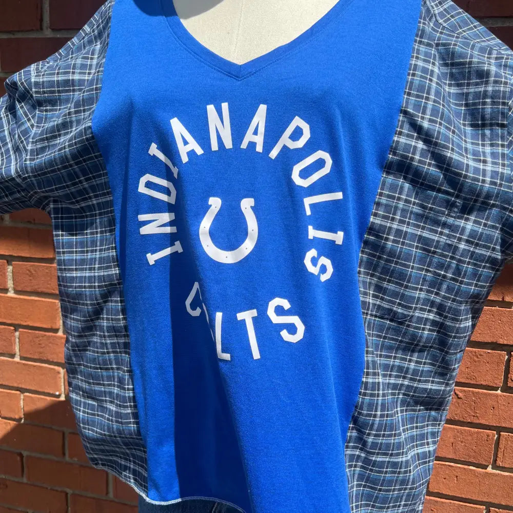 Reworked Indianapolis Colts Flannel Long Sleeve Shirts & Tops