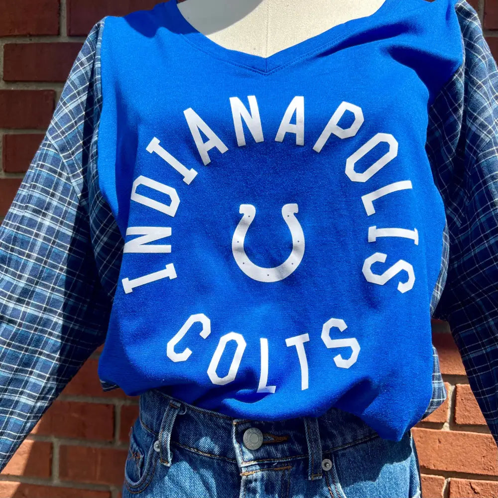 Reworked Indianapolis Colts Flannel Long Sleeve Shirts & Tops