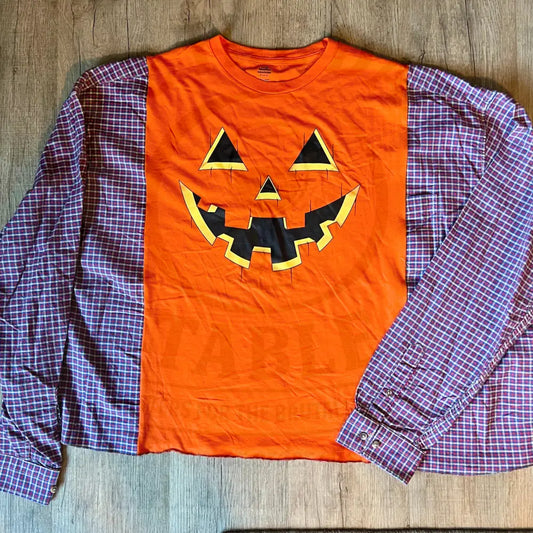 Reworked Jack-O-Lantern Long Sleeve Shirts & Tops
